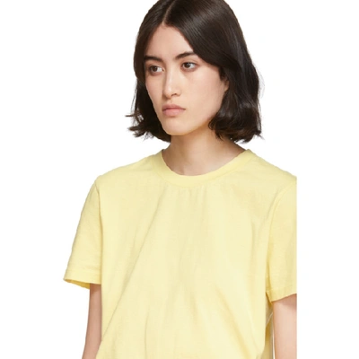 Shop Mm6 Maison Margiela Yellow Embroidered Logo T-shirt In 169 Yellow