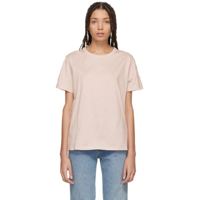 Shop Moncler Pink Crewneck T-shirt