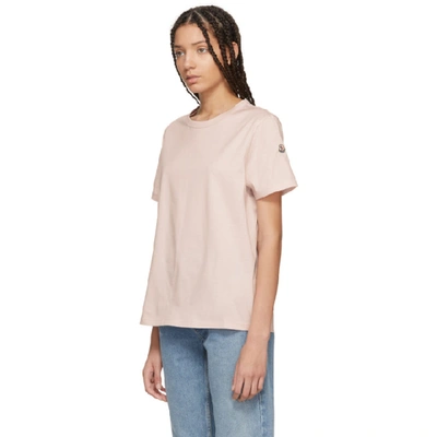 Shop Moncler Pink Crewneck T-shirt