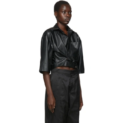 Shop Markoo Ssense Exclusive Black The Cropped Snap-front Shirt