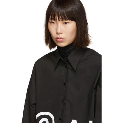 Shop Mm6 Maison Margiela Black Oversized Reversed Logo Shirt In 900 Black