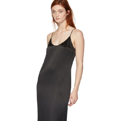 Shop La Perla Black Silk Slip Dress In 0002 Black
