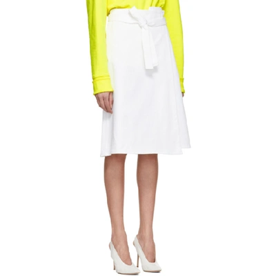 Shop A_plan_application A-plan-application White Denim Wrap Skirt