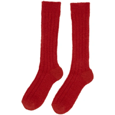 Shop Junya Watanabe Red Wool Socks In 5 Red