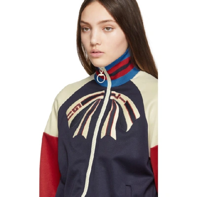 Shop Gucci Navy Fy Yourself Track Jacket In 4353 Blue