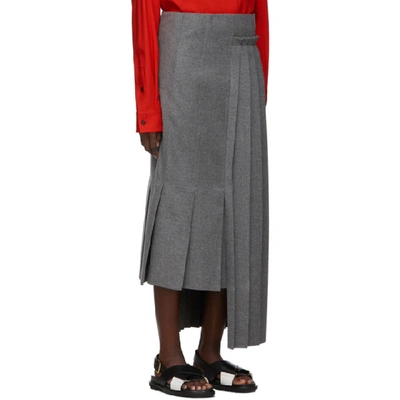 Shop Marni Grey Pleated Skirt In 00n38  Inox