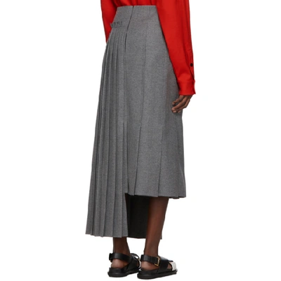 Shop Marni Grey Pleated Skirt In 00n38  Inox