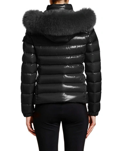 Shop Moncler Badyfur Puffer Jacket W/ Fur-trim Hood In Black