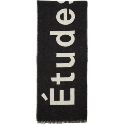 Shop Etudes Studio Etudes Black And Off-white Supporter Scarf
