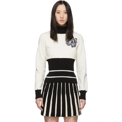 Shop Off-white Black And  Ribbed Cheerleader Turtleneck In White/black