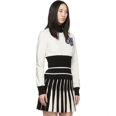 Shop Off-white Black And  Ribbed Cheerleader Turtleneck In White/black