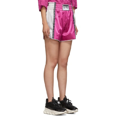 Shop Versace Silver And Pink Boxing Shorts In A068 Pink