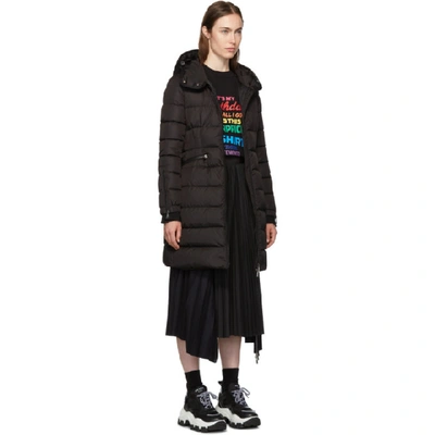 Shop Moncler Black Down Betulong Hooded Coat In 999 Black