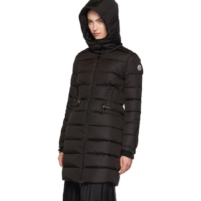 Shop Moncler Black Down Betulong Hooded Coat In 999 Black