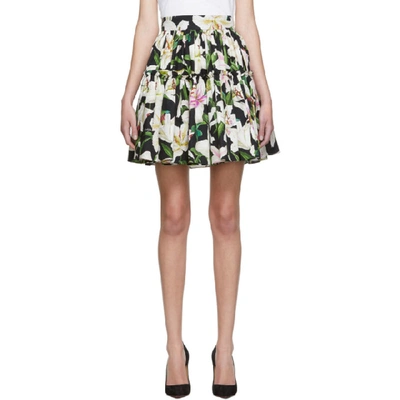 Shop Dolce & Gabbana Dolce And Gabbana Black Lilium Miniskirt In Hnkk8 Black