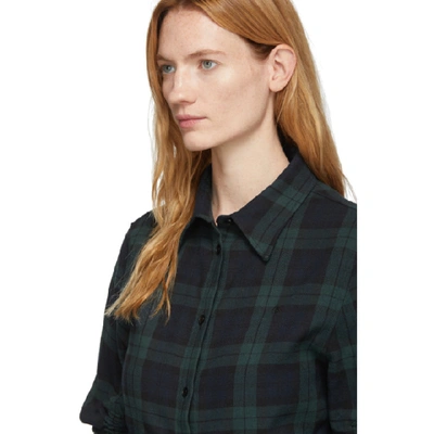 Shop Pushbutton Green And Navy Plaid Shirt