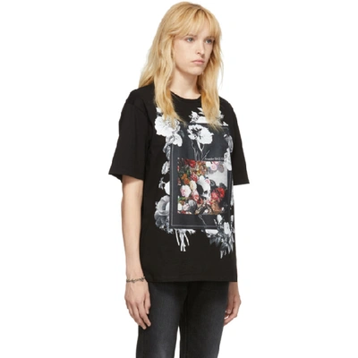 Shop Alexander Mcqueen Black Floral Frame T-shirt