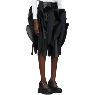 Shop Comme Des Garçons Comme Des Garcons Black Faux-leather Ruffle Skirt In 1 Black
