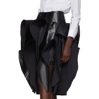 Shop Comme Des Garçons Comme Des Garcons Black Faux-leather Ruffle Skirt In 1 Black