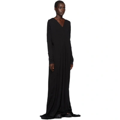 Shop Rick Owens Drkshdw Black Long Sleeve Gown In 09 Black