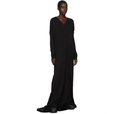 Shop Rick Owens Drkshdw Black Long Sleeve Gown In 09 Black
