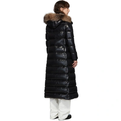 Moncler Hudson Long Quilted Down Coat With Genuine Fox Fur Trim In Black |  ModeSens
