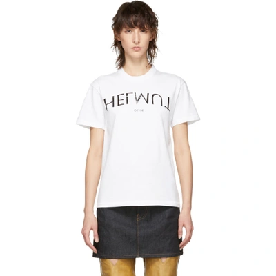 Shop Helmut Lang White Logo Hack Generic T-shirt