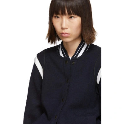 Shop Givenchy Navy Wool Bomber In 410 Navy