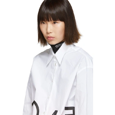 Shop Mm6 Maison Margiela White Oversized Logo Shirt In 100 White