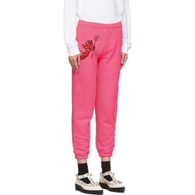 Shop Ashley Williams Pink Cherub Devil Jogger Lounge Pants In Neon Pink