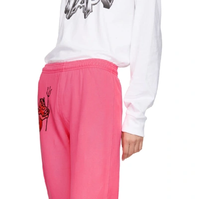 Shop Ashley Williams Pink Cherub Devil Jogger Lounge Pants In Neon Pink