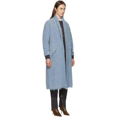 Shop Isabel Marant Étoile Isabel Marant Etoile Blue Boucle Faby Coat In 30bu Blue