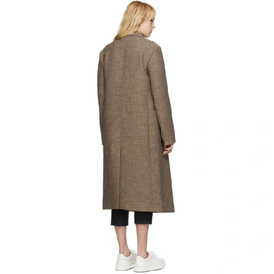 Shop Jil Sander Brown Wool Asymmetric Coat In 241 Ceder