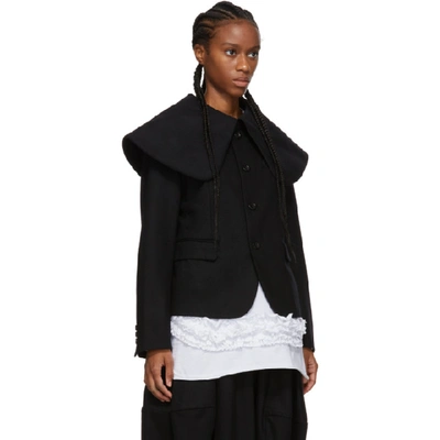 Shop Comme Des Garçons Comme Des Garçons Comme Des Garcons Comme Des Garcons Black Oversized Collar Jacket In 1 Black