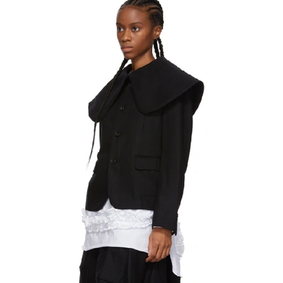 Shop Comme Des Garçons Comme Des Garçons Comme Des Garcons Comme Des Garcons Black Oversized Collar Jacket In 1 Black