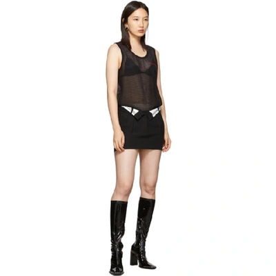 Shop Alexander Wang Black Wool Flipped Waistband Skirt In 001 Black