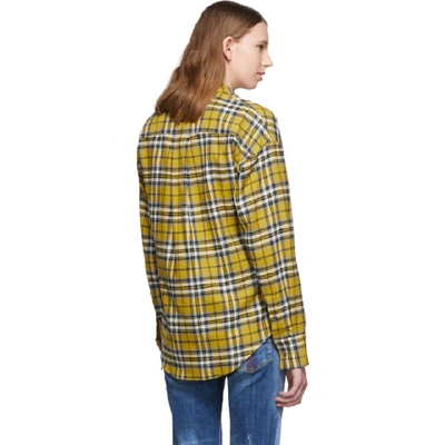 Shop Dsquared2 Yellow Plaid Easy Dean Shirt In 001f Yellow