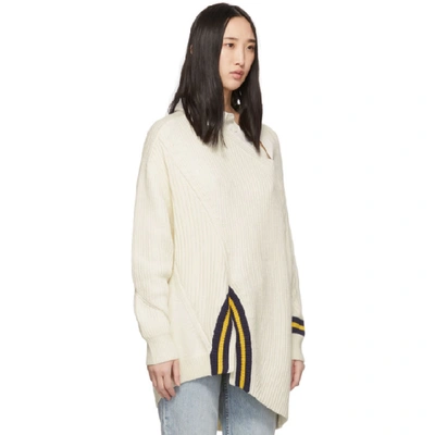 Shop Alexander Wang Off-white Varsity Pullover In 106 Ivory
