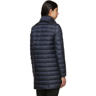 Shop Moncler Navy Down Berlin Coat In 778 Navy