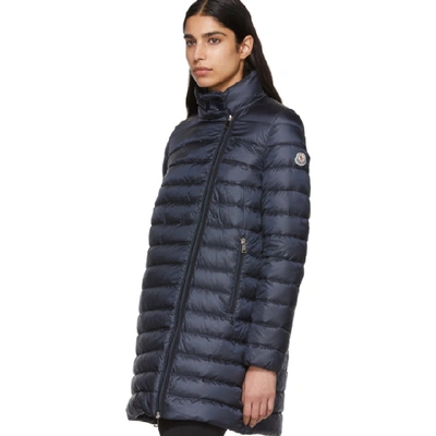 Shop Moncler Navy Down Berlin Coat In 778 Navy