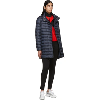 Shop Moncler Navy Down Berlin Coat In 778 Navy