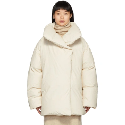 Totême Toteme Off-white Down Annecy Jacket In 160 Ivory | ModeSens