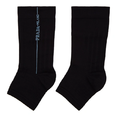 Shop Prada Black Cut-out Toe Socks