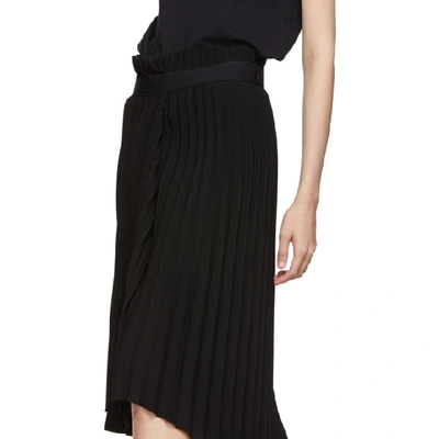 Shop Balenciaga Black Fancy Pleat Skirt In 1000 Blk