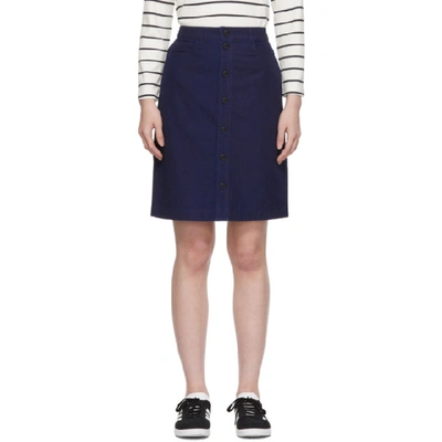 Shop Apc Indigo Denim Therese Miniskirt In Iai Indigo