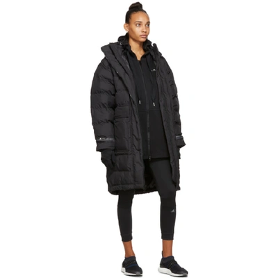 Shop Adidas By Stella Mccartney Black Long Padded Jacket