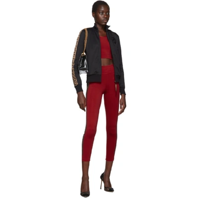 Shop Fendi Red Ff Roma Stamp Leggings In F188l Red