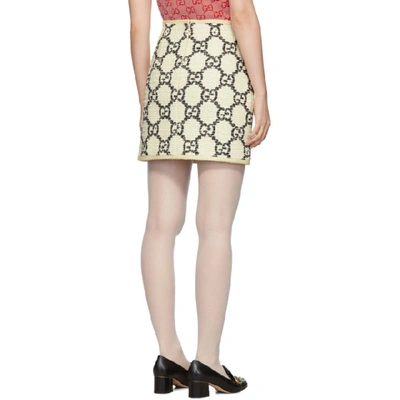 Shop Gucci Off-white Tweed Gg Supreme Miniskirt In 9024 Ivory