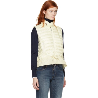 Shop Moncler White Down Jersey Panel Vest In 034 White