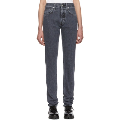 Shop Helmut Lang Grey Hi Straight Jeans In Universe